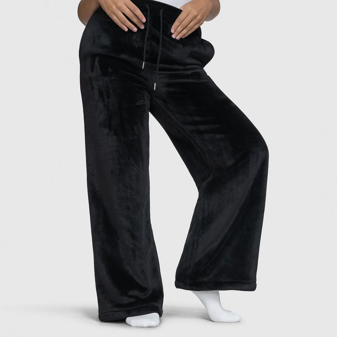 Black Sherpa Wide Leg Jogger