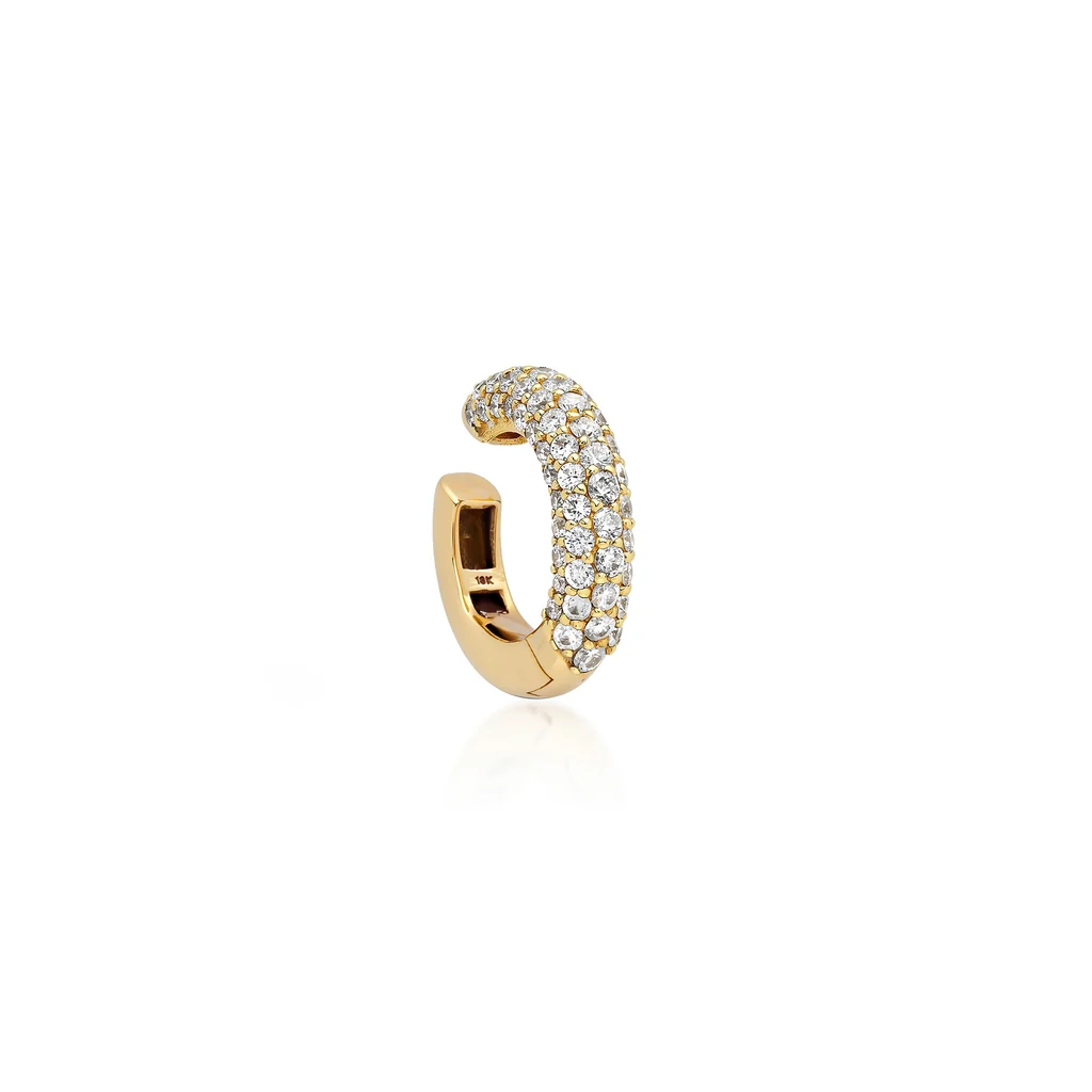 Wide Diamond Tubular Ear Cuff